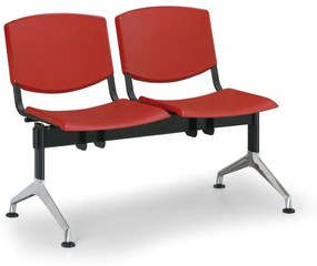Design műanyag pad, 2 üléses, piros