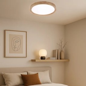 Brilagi - Dimmelhető LED lámpatest WOODROUND LED/30W/230V 3000-6000K átm. 40 cm+távirányító