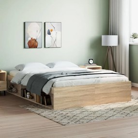 sonoma-tölgyszínű ágykeret 160 x 200 cm