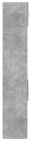 betonszürke szerelt fa vékony tárolószekrény 45 x 42,5 x 225 cm