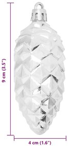 Karácsonyi tobozlabda 40 pcs Ezüst