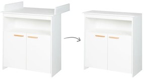 Fehér gyerek komód pelenkázó feltéttel 88x98x75 cm Anton – Roba