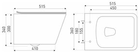 Tinos fali rimless WC