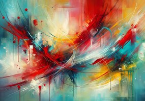 Fotótapéta - Absztrakció pirossal (147x102 cm)