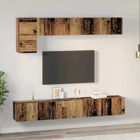 TV szekrény garnitúra 5 pcs Régi fa 100 x 30 x 30 cm Faanyag