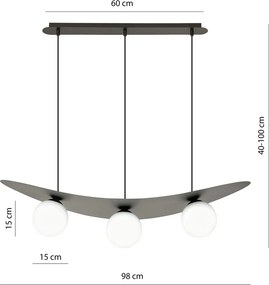 Emibig modern függeszték aura fehér fekete emi1301/3