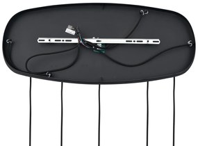 Modern függőlámpa fekete borostyánszínű üveggel, 5 izzós - Sheena