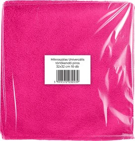 Mikroszálas törlőkendő 32x32cm 300g/m2 piros 10 db-os