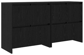 Oldalszekrények 2 pcs Musta tammi 70 x 41 x 75 cm Faanyag