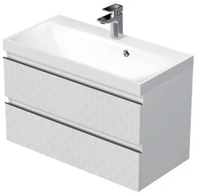 Fürdőszobaszekrény mosdóval SAT Cube Way 80x47,5x40 cm fehér matt CUBE3D802ZB