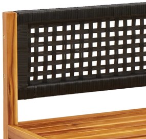 kétszemélyes akácfa és rattan kerti kanapé párnákkal