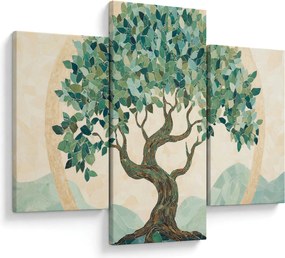Kép – Elegáns mozaik fával (90x60 cm)