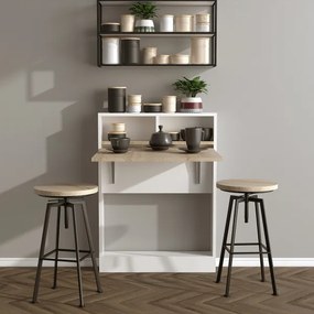 Összecsukható asztal BRACKED 96x70 cm fehér/barna