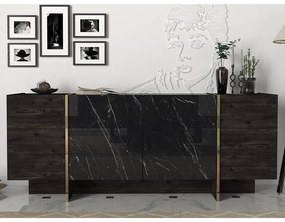 Konzolasztal Veyron - Black, Gold
