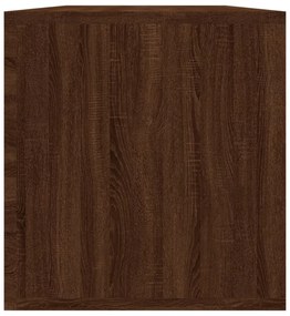 barna tölgyszínű szerelt fa lemeztároló doboz 71 x 34 x 36 cm