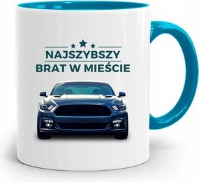 Kék Bögre Ajándék A Leggyorsabb Testvérnek fényképes nyomattal