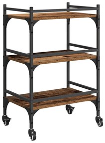 vidaXL Konyhai kocsi Öreg fa 50 x 35 x 75.5 cm Faanyag