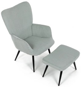 Pihenőfotel lábtartóval L7285 BLUE6, kék