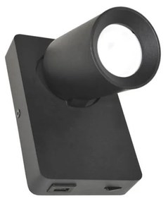 Fali spotlámpa TAFT 1xGU10/30W/230V USB fekete