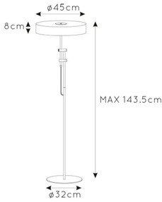 Lucide 30770/02/02 - Állólámpa GIADA 2xE27/60W/230V