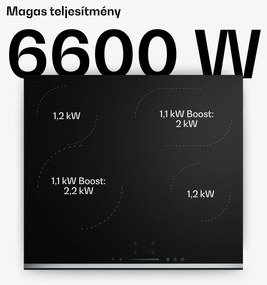 Klarstein Verosteel üvegkerámia főzőlap | 4 zóna | Minimalista, Erőteljes | 6600 W | 60 cm