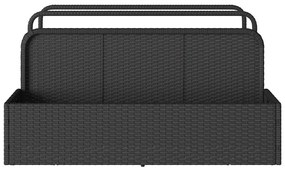 fekete polyrattan medence melletti úszótároló 110x100x57 cm