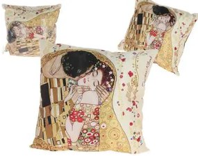 Párna 45x45cm,polyester, Klimt:Tha Kiss, krém