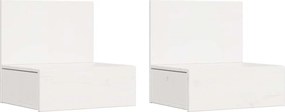 vidaXL Éjjeli asztal 2 pcs Fehér 42 x 32,5 x 40 cm Tömör fenyőfa
