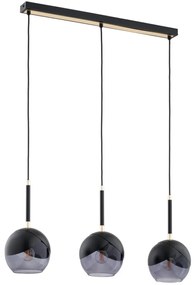 Csillár zsinóron MILTONA 3xE27/60W/230V fekete/szürke