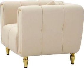 Krémszínű bársony fotel Alma – Mauro Ferretti