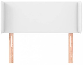 fehér műbőr szárnyas fejtámla 93x16x78/88 cm