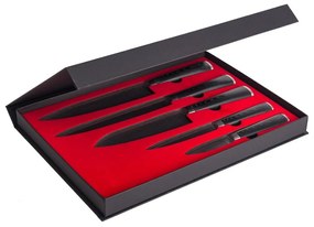 G21 Damascus Premium késkészlet bambusz blokkban, doboz, 5 db + köszörűkő