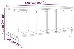 betonszürke szerelt fa hanglemezszekrény 100 x 38 x 48 cm