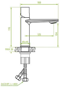 Laveo Tores, mosogató csaptelep h-176, króm, LAV-BVT_022D