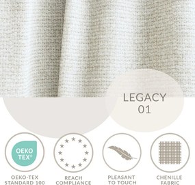 Krémszínű zsenília kinyitható-tárolóhelyes sarokkanapé (bal oldali-L alakú) Tonga – Maison de Rêve