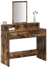 Fésülködőasztal Fiókokkal Füstölt Tölgy 100x41x140 cm