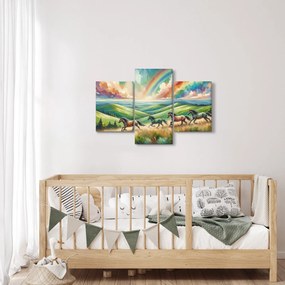 Kép – Vágtázó lovak a tájban (90x60 cm)