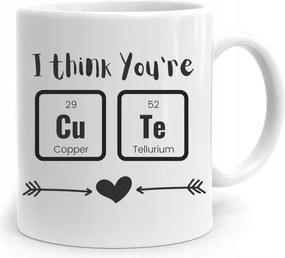 Ajándék Bögre Valentin Napra És Think You're Cute nyomtatott fényképpel