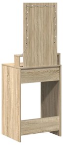 Öltözőasztal LED Világítással - Sonoma Tölgy - 50x41x140 cm