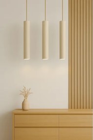 Brilagi - Kábelre függesztett csillár TUBE 3xGU10/15W/230V bézs/arany