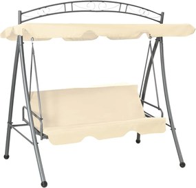 vidaXL homokfehér kültéri átalakítható hintaágy tetőponyvával
