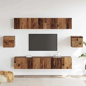 TV szekrény garnitúra 6 pcs Régi fa 80 x 30 x 30 cm faszínű