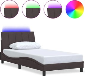 vidaXL sötétbarna szövet ágykeret matrac nélkül Hanko 100x200 cm