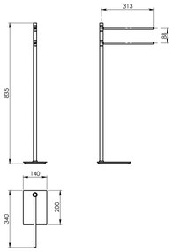 Gedy - Álló törölközőtartó TRILLY 83,5 cm fényes króm
