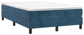 sötétkék bársony rugós ágykeret 120 x 200 cm