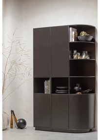 Fekete borovi fenyő moduláris könyvespolc 78x210 cm Finca – WOOOD