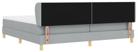 Boxspring Ágy Matrac Mellett - Világosszürke - 200x200 cm - Szövet