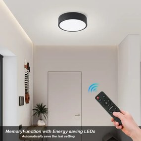 Brilagi - LED dimmelhető lámpatest POOL LED/18W/230V 3000-6000K 20 cm fekete + távirányító