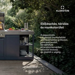 Klarstein WaldChef tárolószekrény | Rozsdamentes acél munkalap | Időjárásálló | 90 x 90 cm