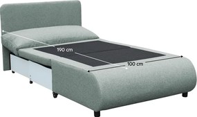 Kihúzható fotel tárhellyel, mentol, FLIK